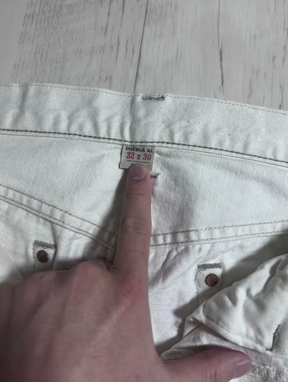 RRL 미국산 스트레이트 레그 핏 내추럴 / 화이트 데님 팬츠 32x30 상품이미지3
