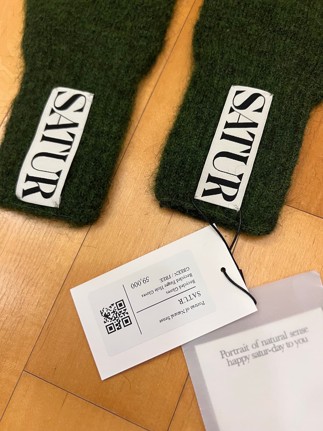 Satur 핑거홀 장갑 그린 상품이미지2