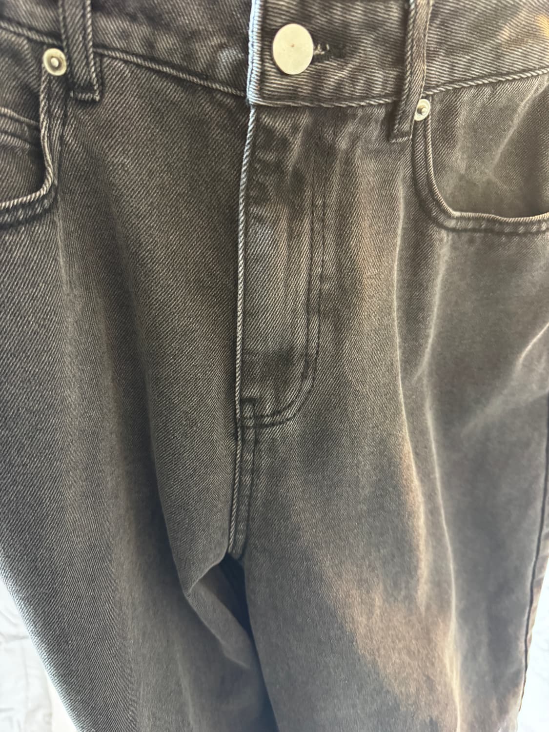 토피 벌룬핏 데님 와이드 팬츠 다크그레이 S 5cm기장추가 상품이미지1