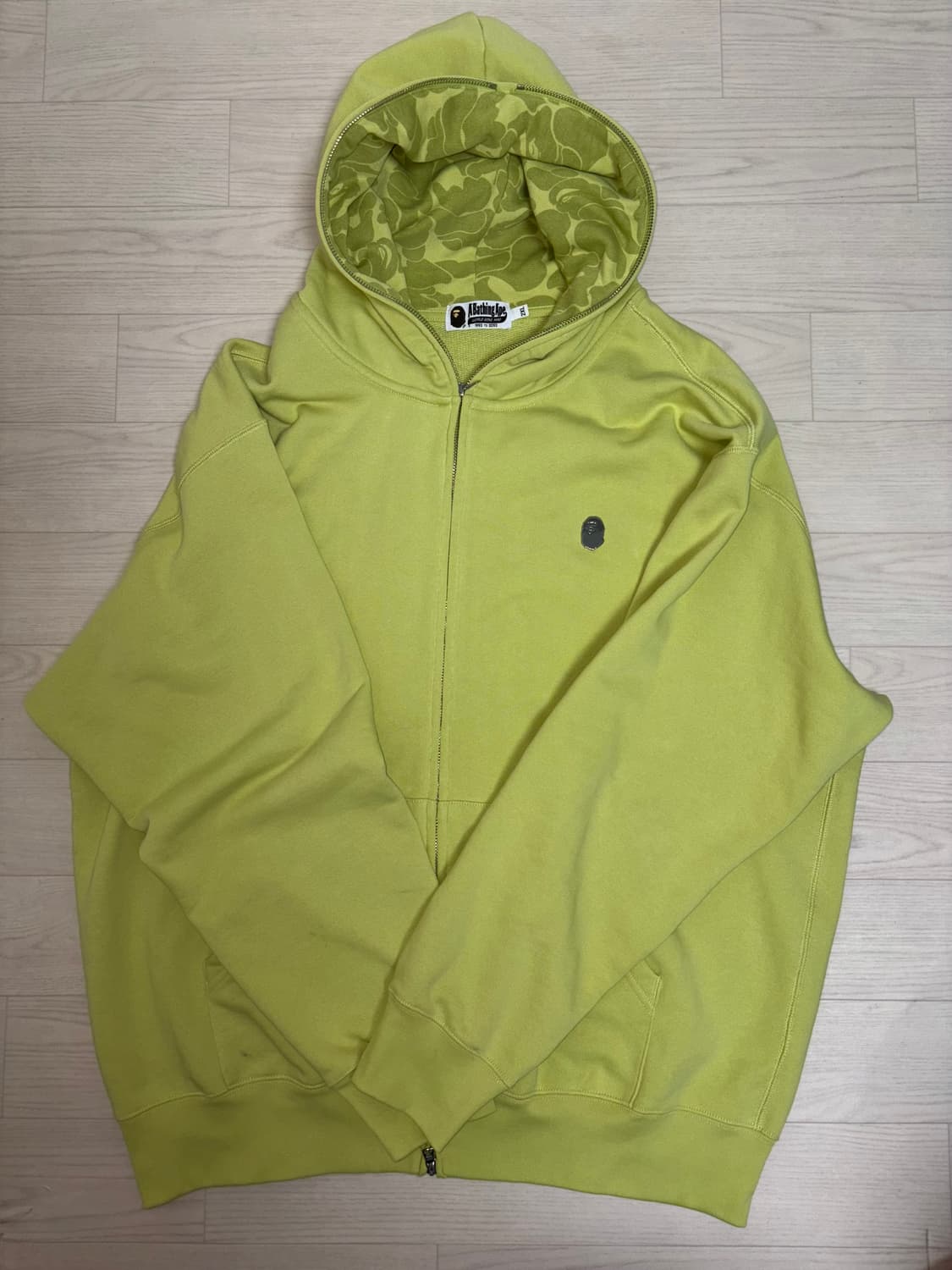 [2XL] 베이프 원포인트 풀집업후디 그린 판매합니다 상품이미지2