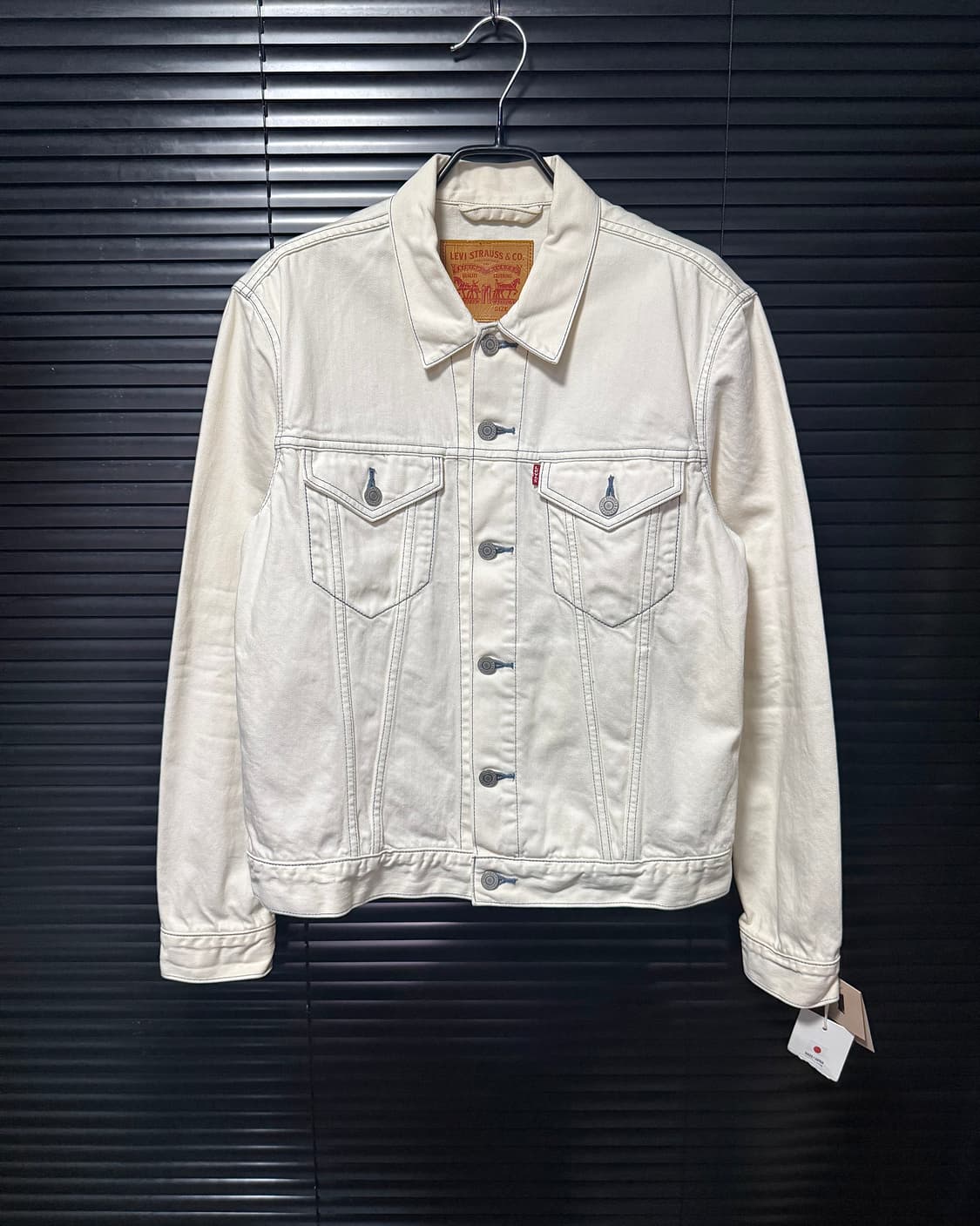 리바이스 화이트 흰색 데님 트러커 청 자켓 M 95 캘리포니아 독수리 상품이미지2