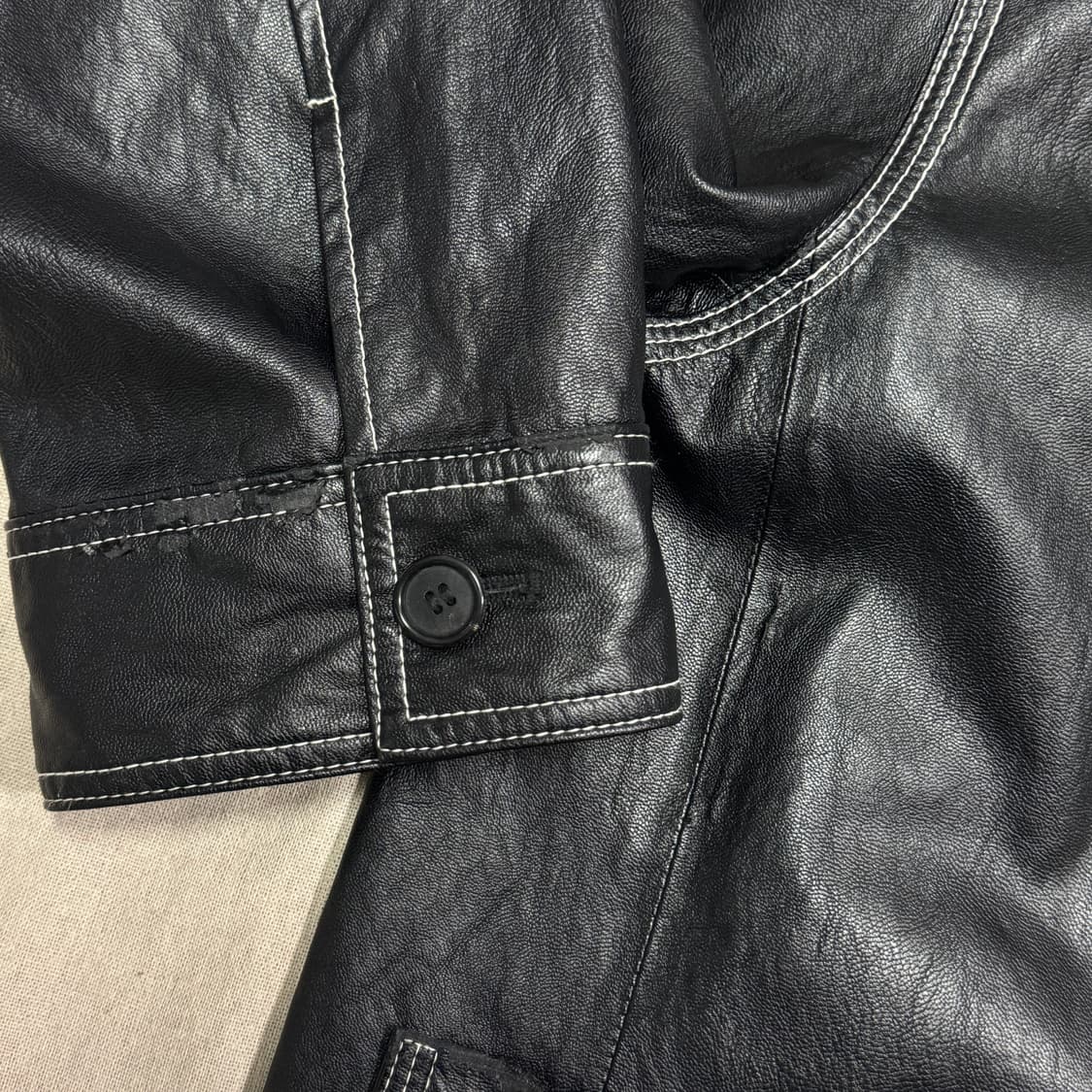 마리떼 스티치 레더자켓 S 상품이미지8