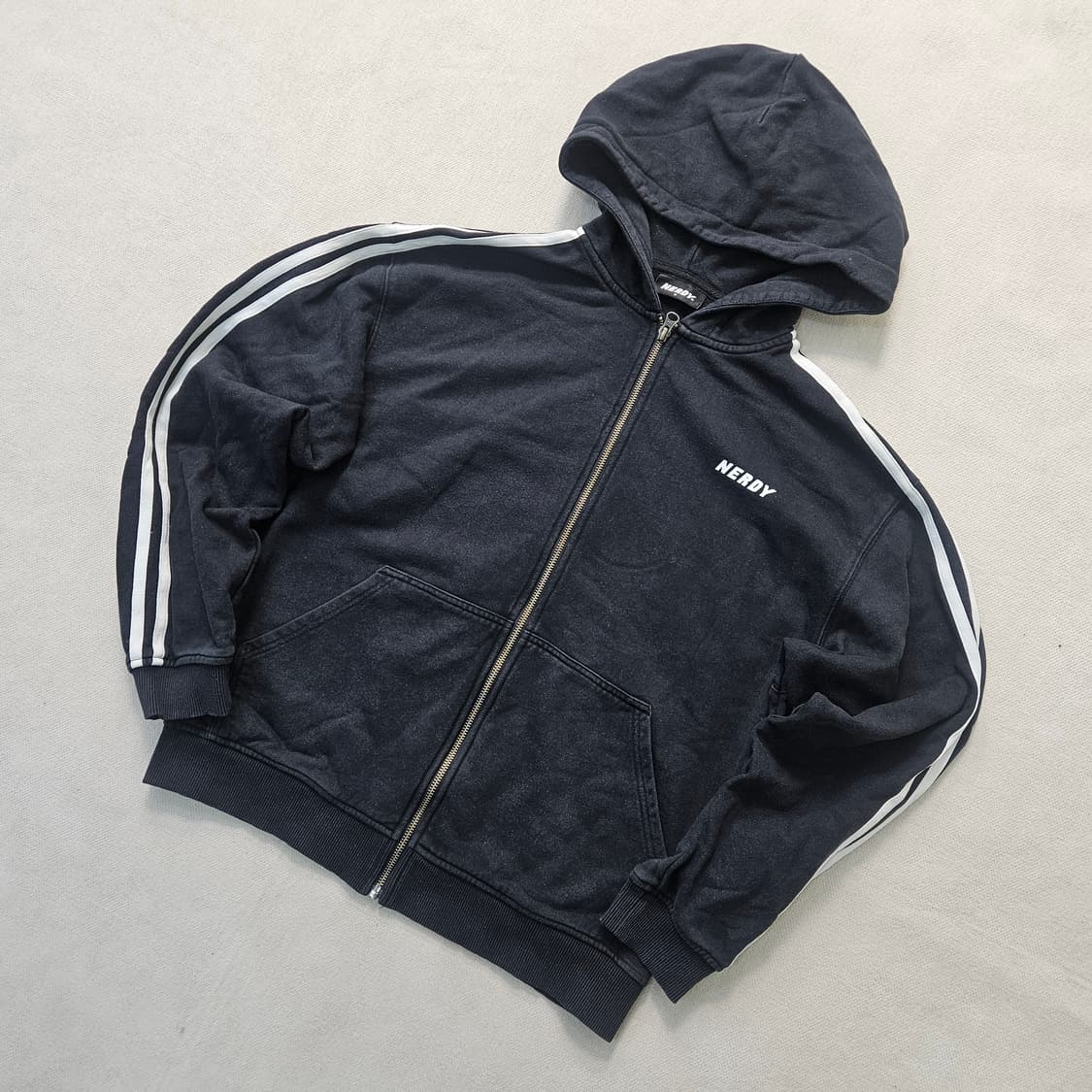 S 널디 블랙 로고 후드집업 0326Y 상품이미지1