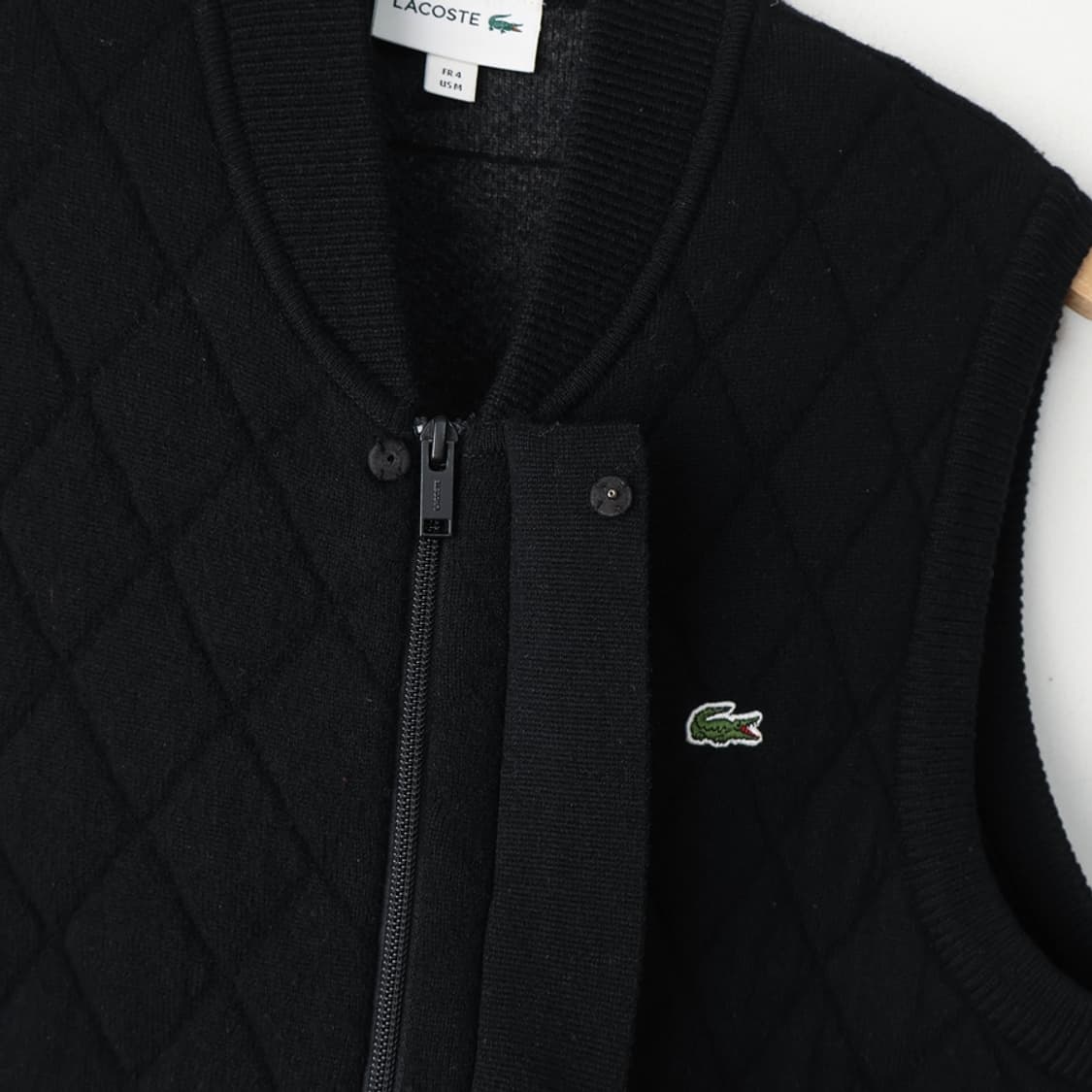 100/라코스테 퀼팅 울 집업 니트 베스트 상품이미지5