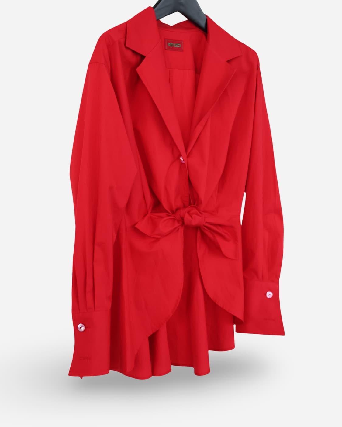 Kenzo Red Cotton Tie-Waist Shirt 상품이미지6