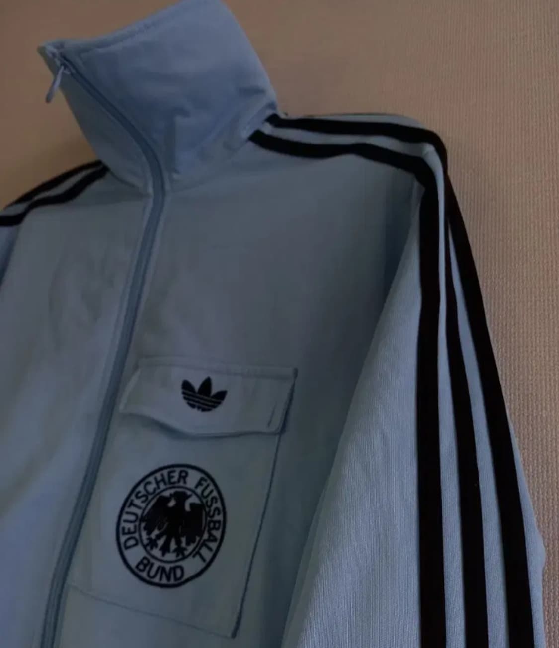 아디다스  독일 하검 스카이블루 블랙 트랙탑 저지 져지집업 95/M 상품이미지2