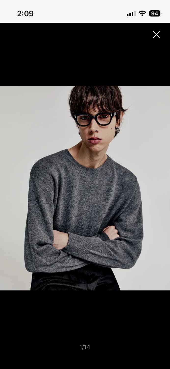 엘무드 풀오버 니트 블랙 그레이 48 상품이미지1