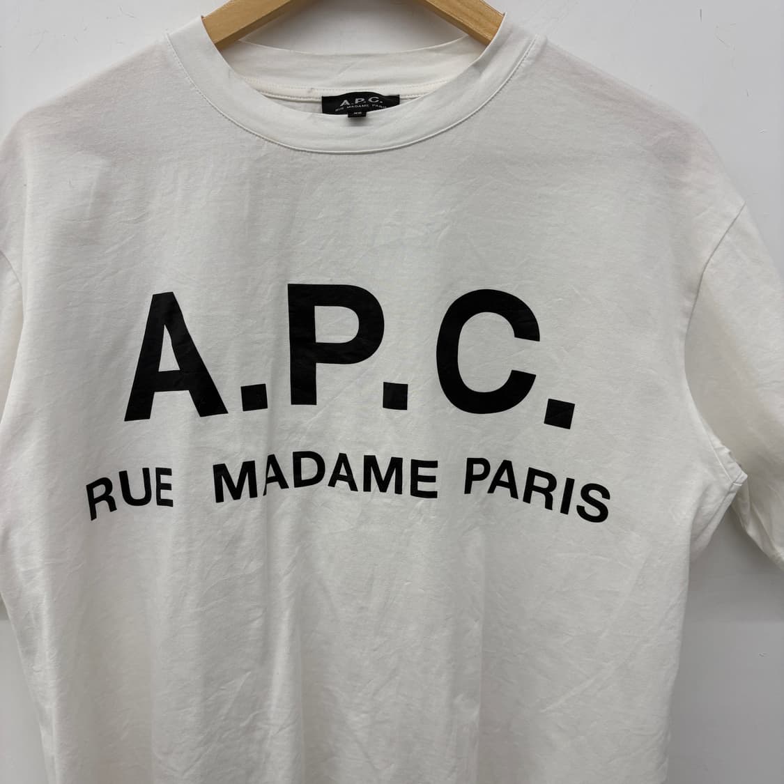 아페쎄 a.p.c 흰색 레터링 반팔 남xs 상품이미지2