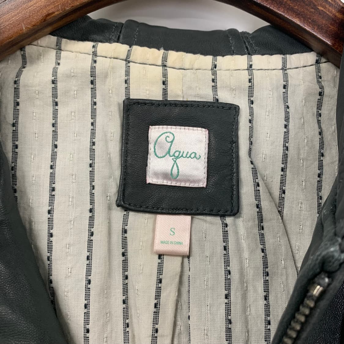 Vintage 카키 양가죽 레더 후드 자켓 상품이미지6