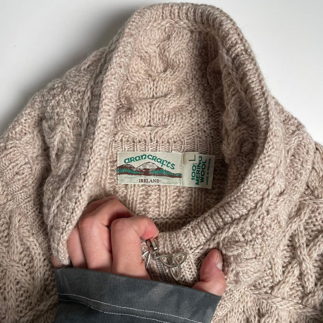 Aran crafts 울 100 하이넥 코트 (ireland)   상품이미지6