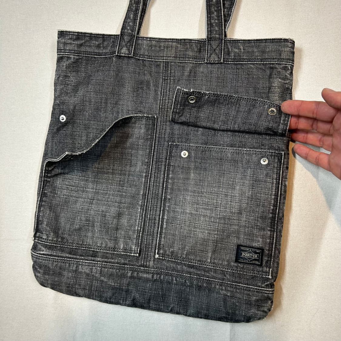 요시다 포터 코튼 데님 숄더백 토트백 P80 상품이미지4