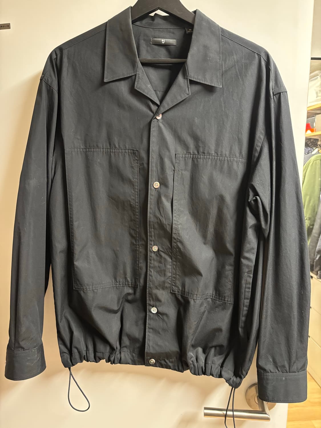 [M] 유니클로 질샌더 +J 오버사이즈 더블포켓셔츠 블랙 상품이미지1