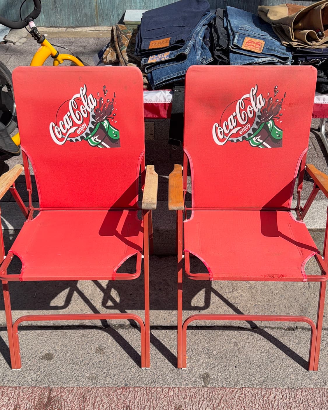 빈티지 소품 1998년 코카콜라 폴딩 체어 상품이미지1