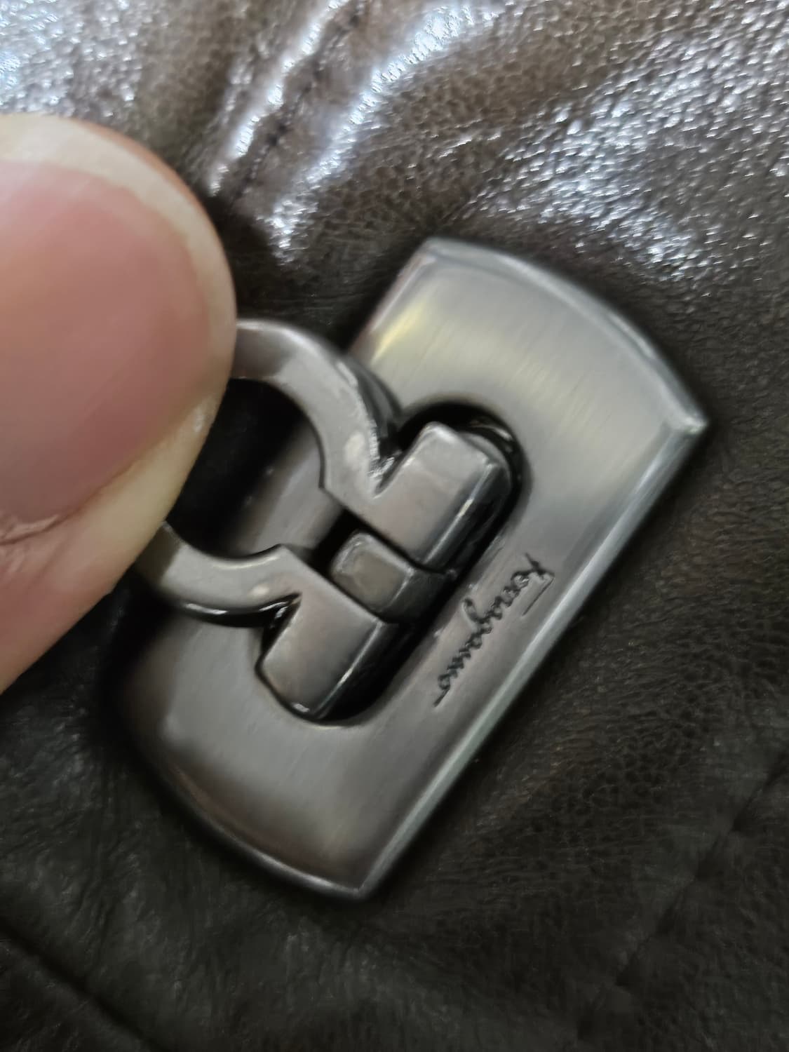 살바토레페레가모 염소 가죽 가죽 자켓 레더 자켓 52 상품이미지4