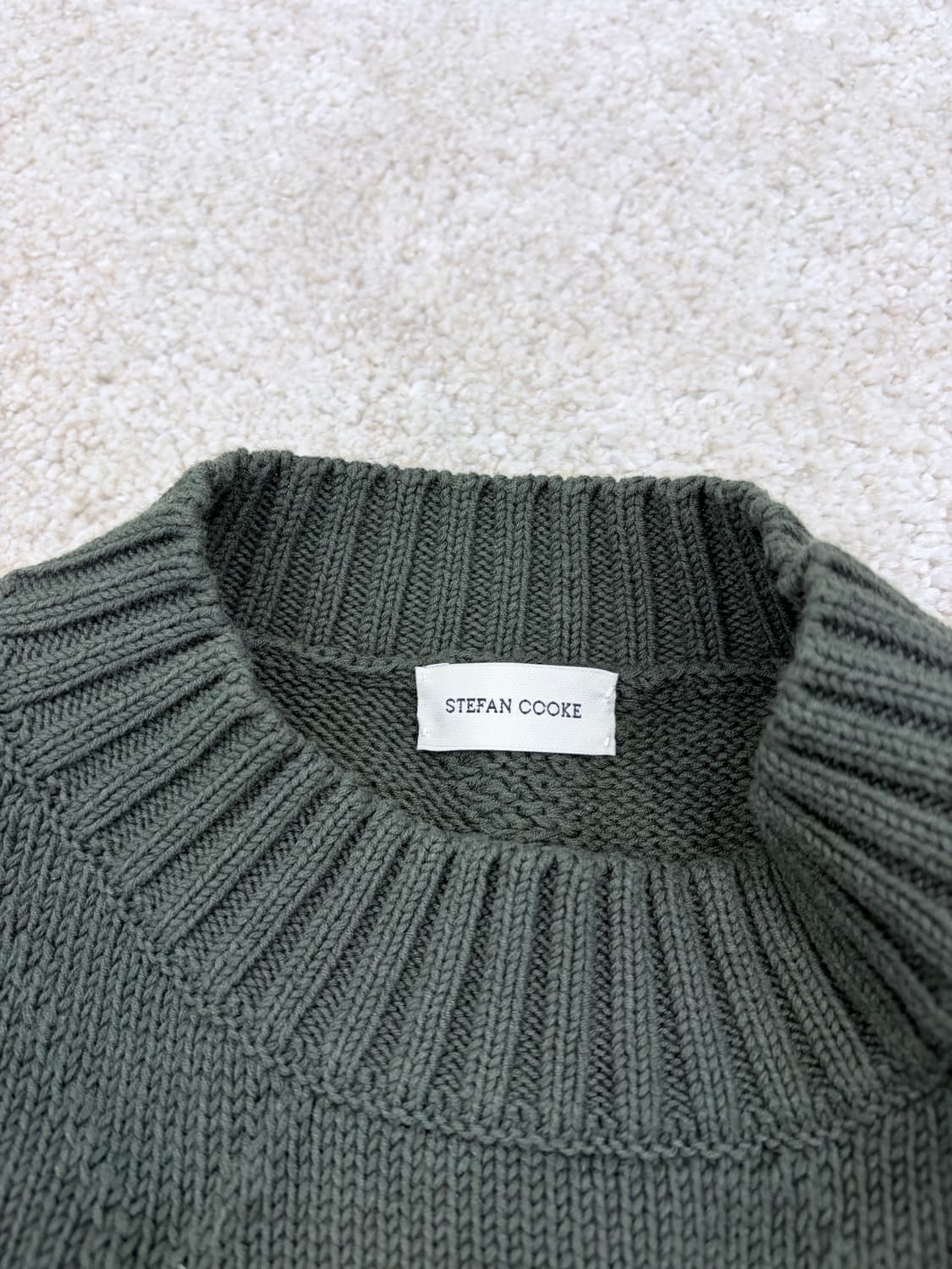 스테판쿡 슬레쉬 니트 카키 S 상품이미지5