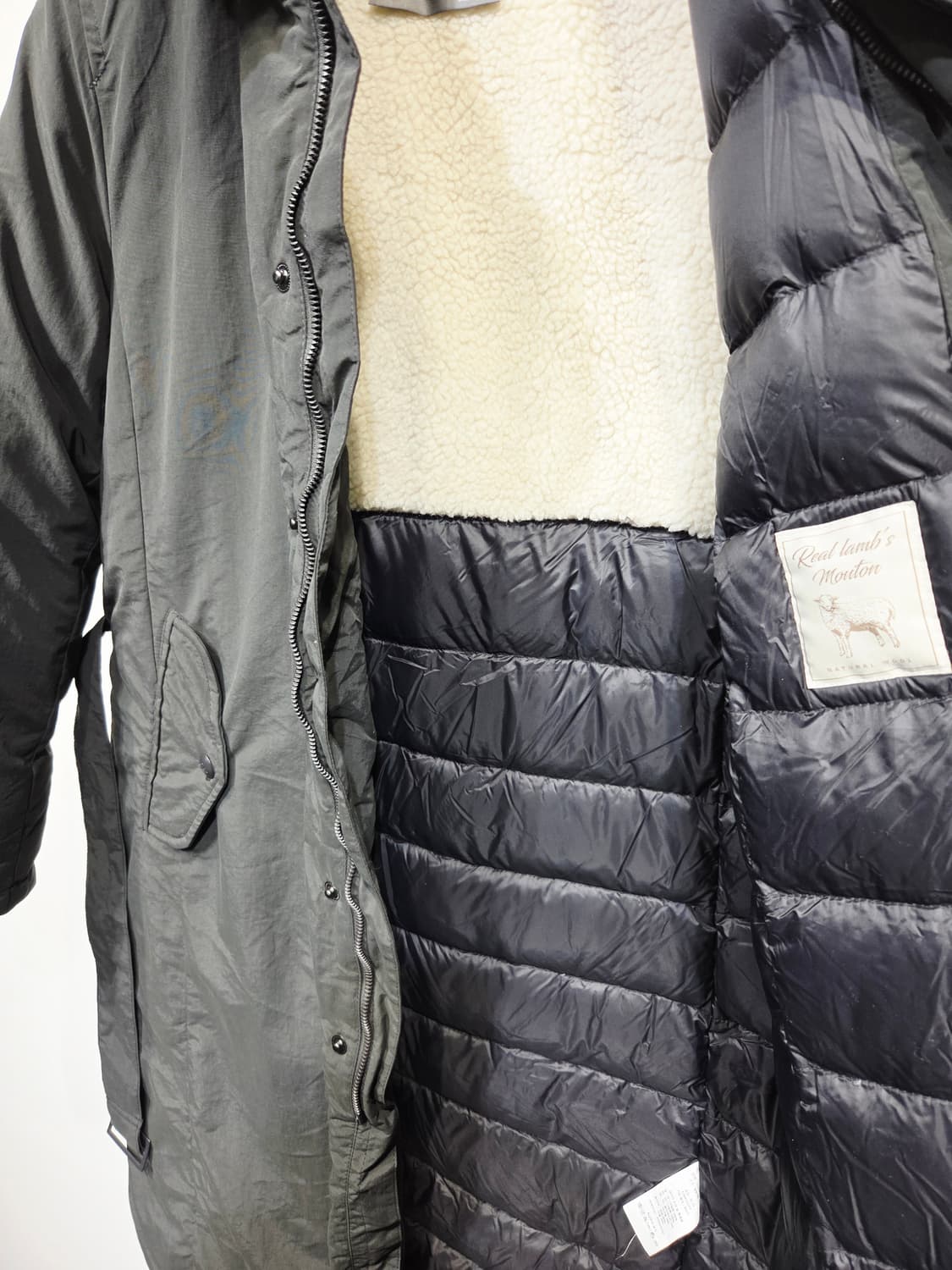 에디바우어 리얼 무스톤 구스다운 벨티드 롱코트 상품이미지7