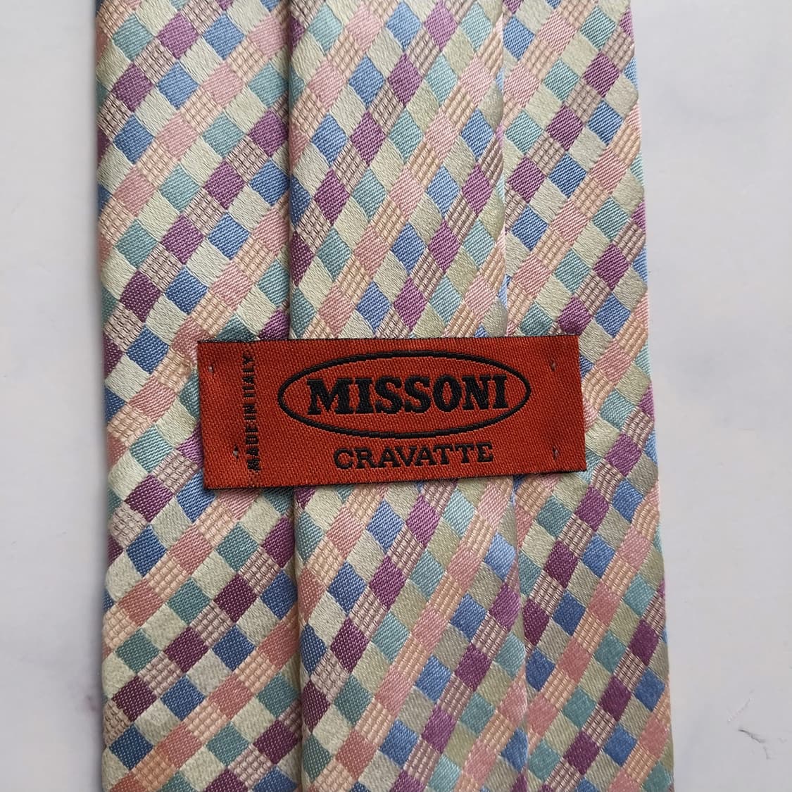 미쏘니 넥타이 베이지 체크 패턴 9.2cm A+등급 K2202 상품이미지9