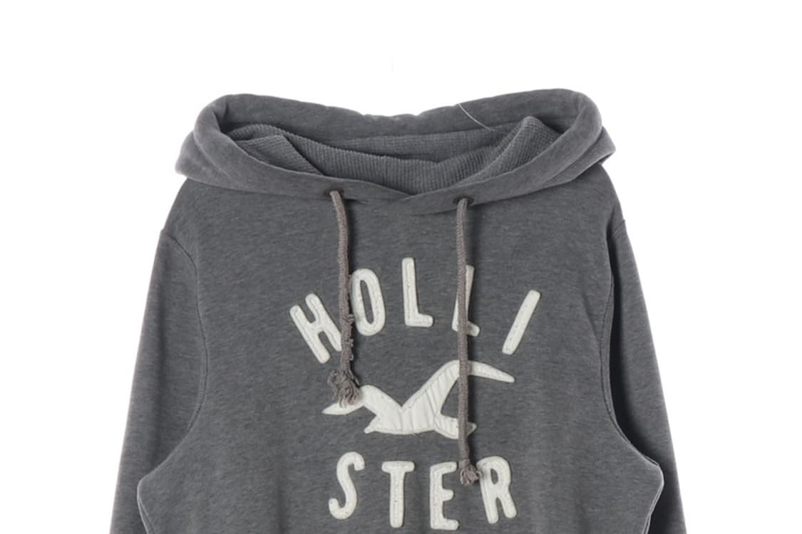 홀리스터 빅로고 자수 그레이 후드티 S 상품이미지3