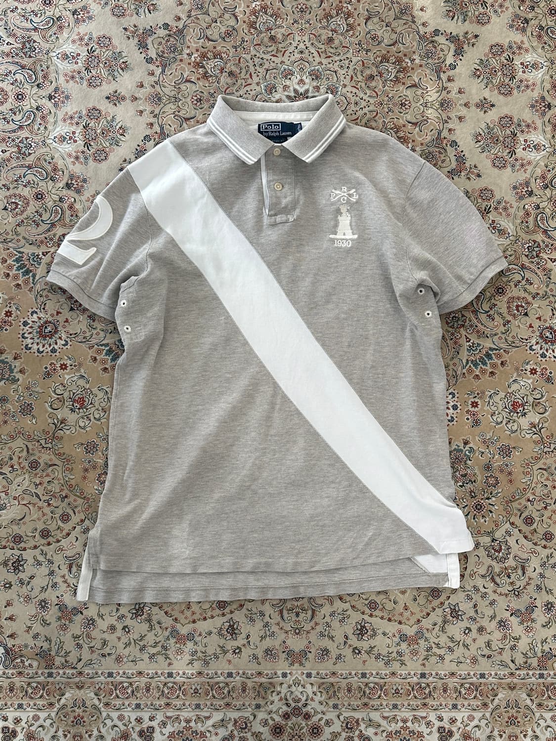 폴로 랄프로렌 그레이 배색 빅로고 카라티  상품이미지2