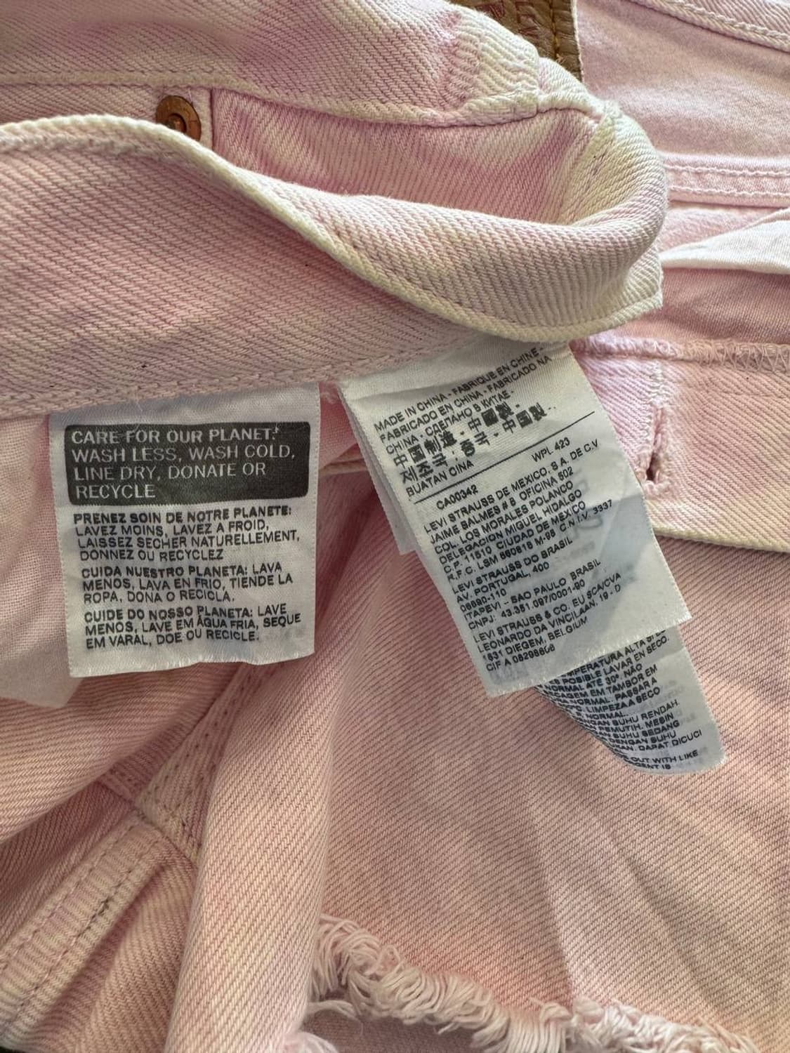 리바이스 501 숏데님팬츠 핑크 (27-28) 상품이미지4