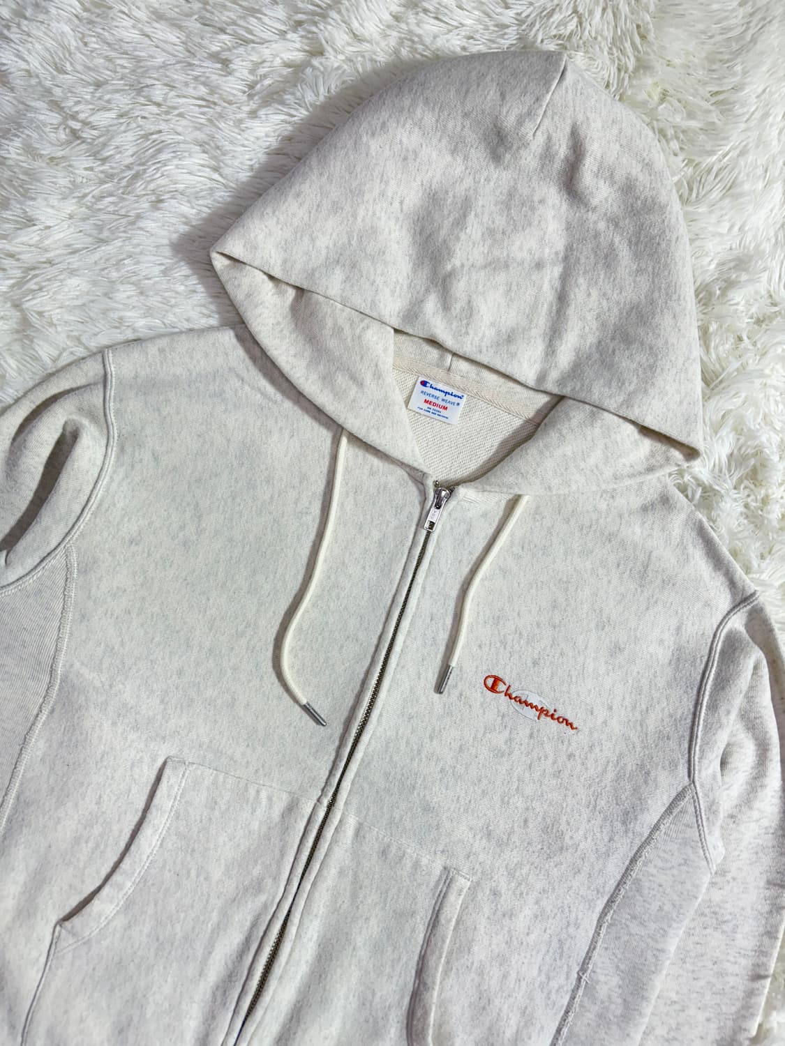 챔피온 리버스위브 크림 후드집업 상품이미지6