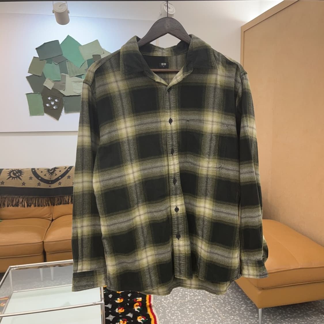 유니클로 플란넬 체크 셔츠 L C06486 상품이미지3