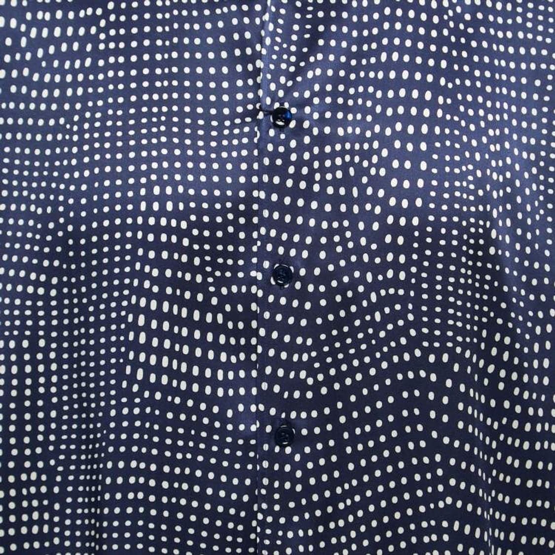 [BTS 지민님 착용] 생로랑 21ss 실크 새틴 네이비 폴카닷 셔츠 상품이미지5