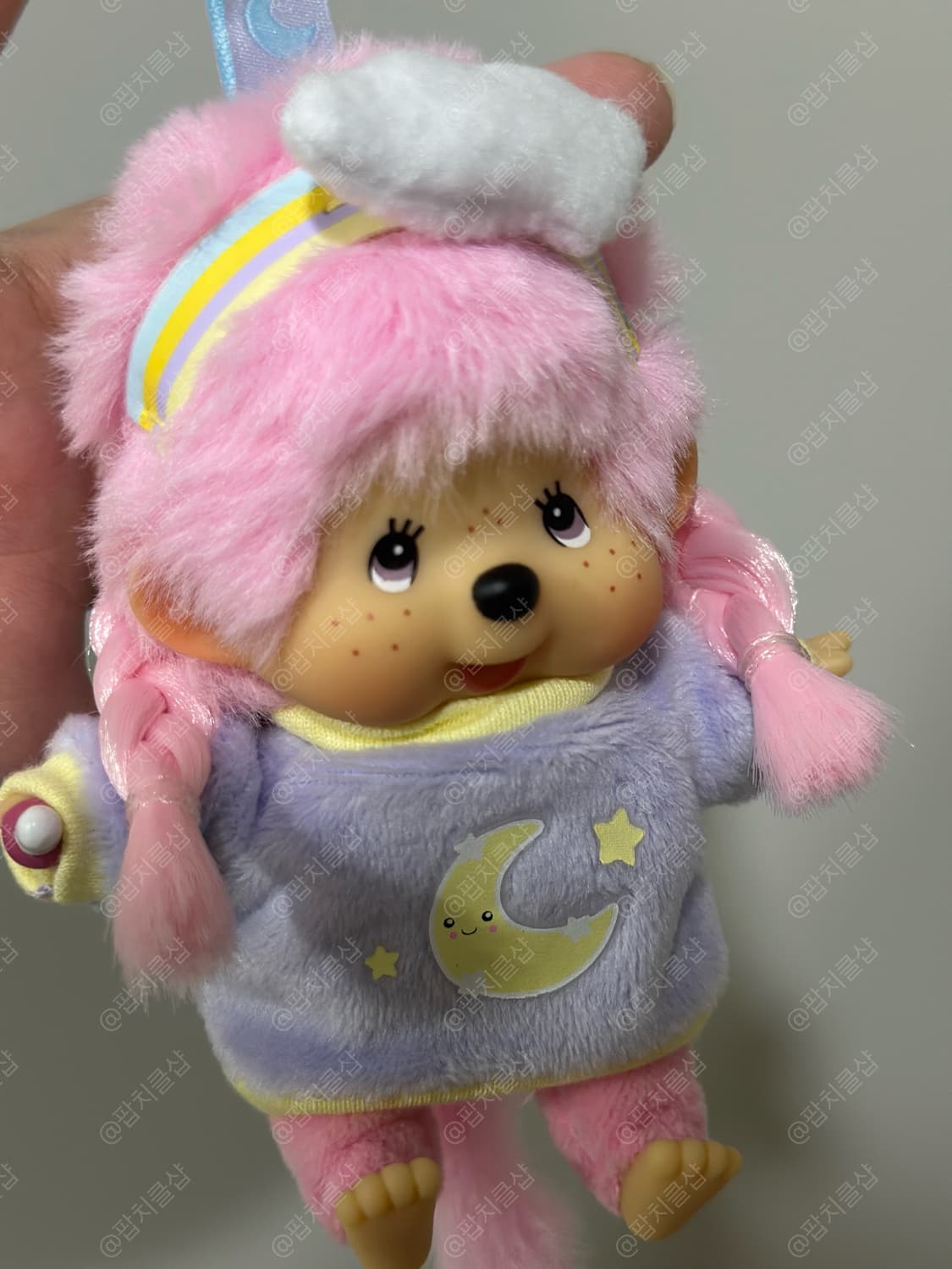 홍콩 몬치치 신상 핑크 양갈래 문스타 키링 상품이미지2