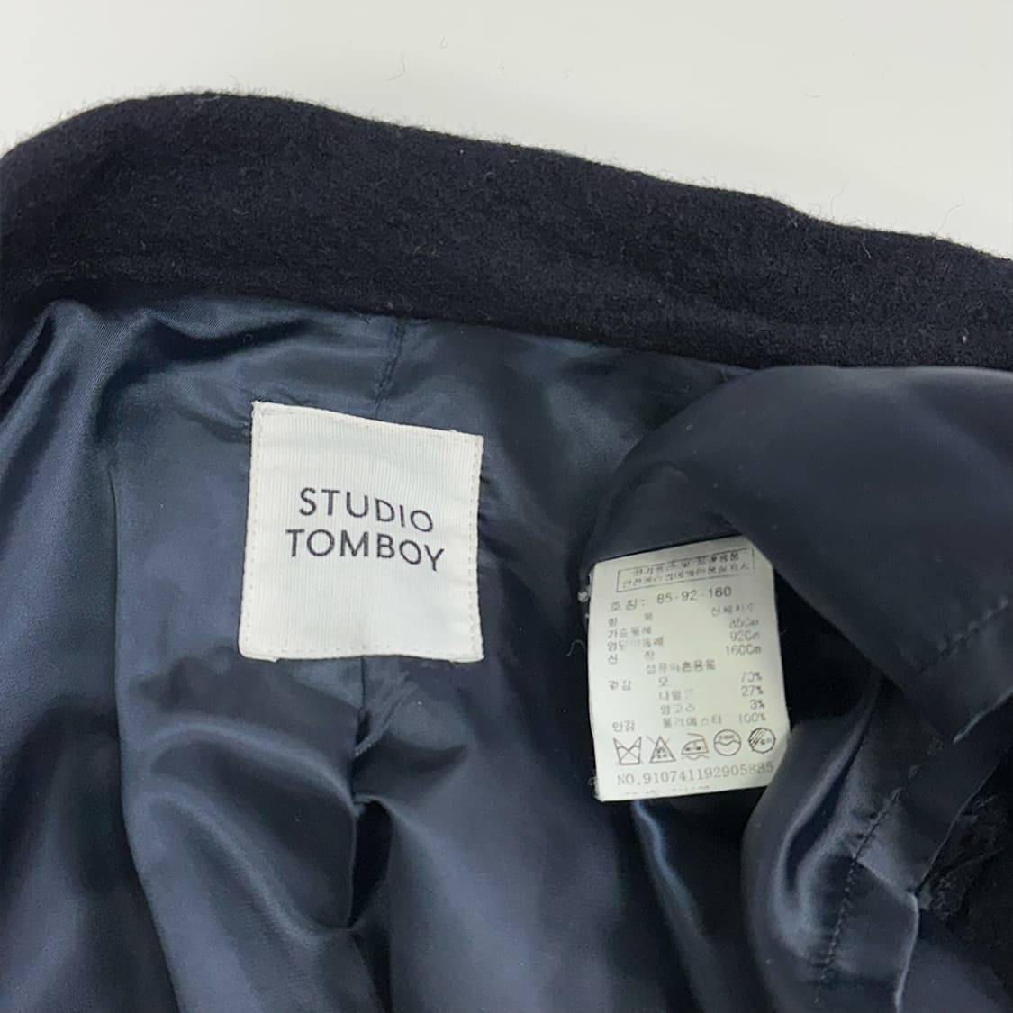 스튜디오톰보이 울 70% 싱글코트 상품이미지4