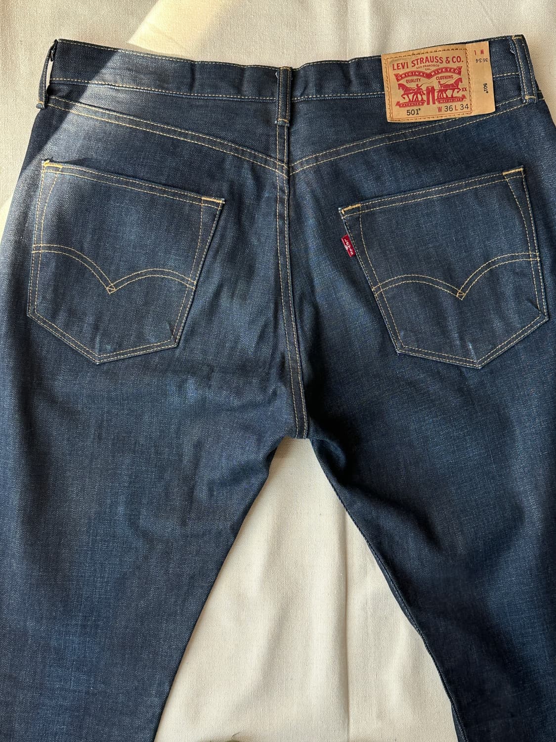 리바이스 501 진청 스트레이트 데님 팬츠 36x34 상품이미지1