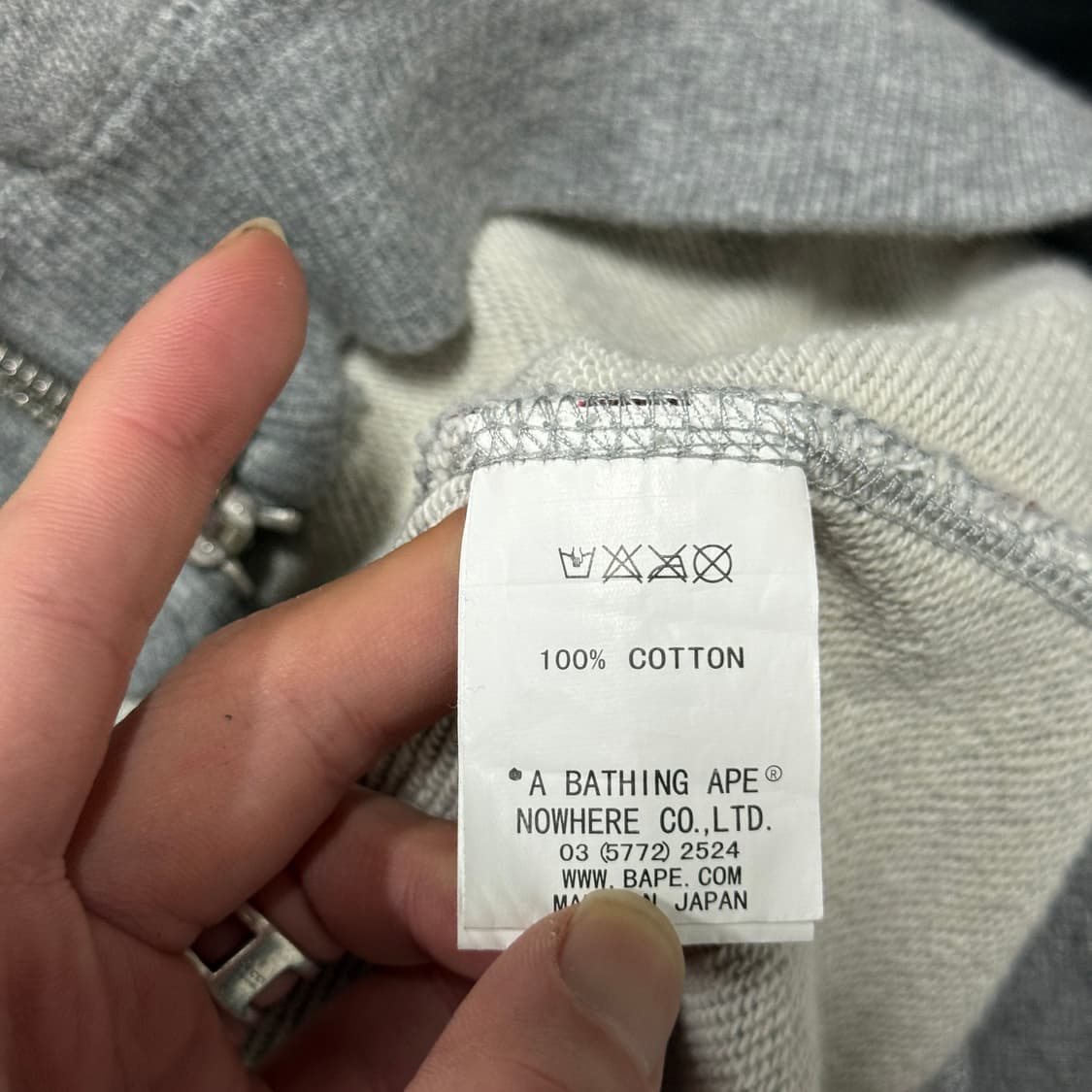 정품 베이프 OG 스타 카모 풀 집업 후디 헤더 그레이 상품이미지7