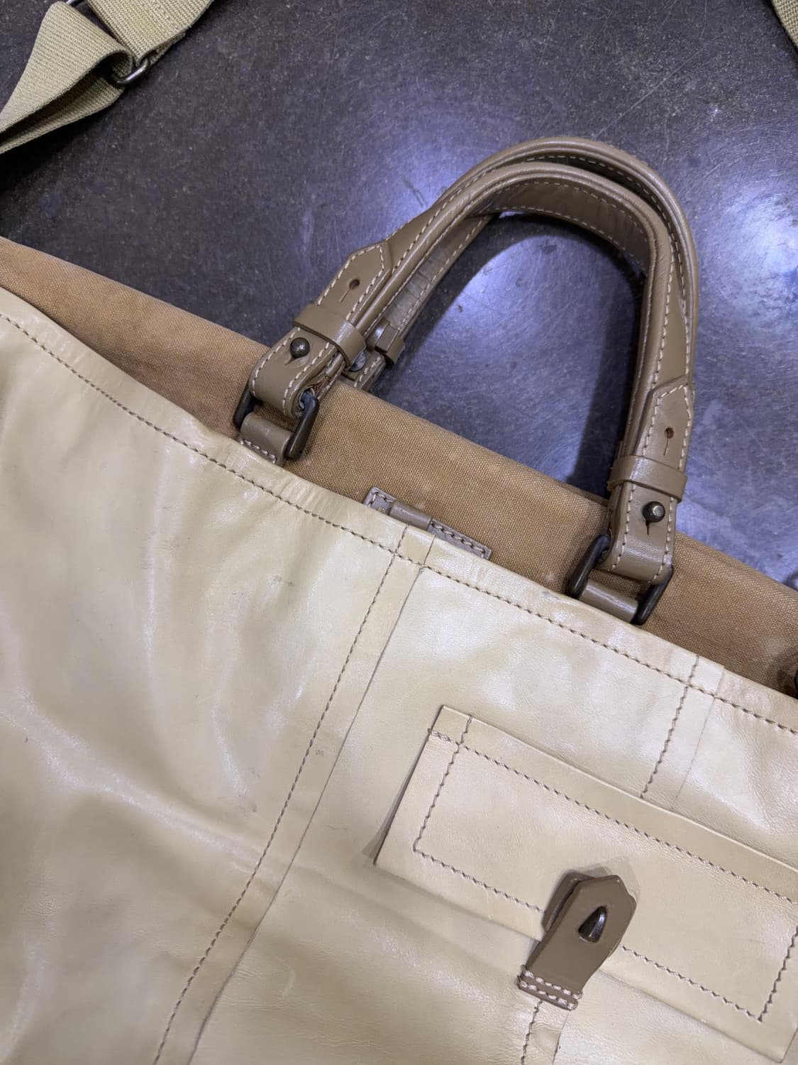 AXE Iketei 실링백 레더 보스턴 토트백 크로스 멀티포켓 가방 상품이미지3