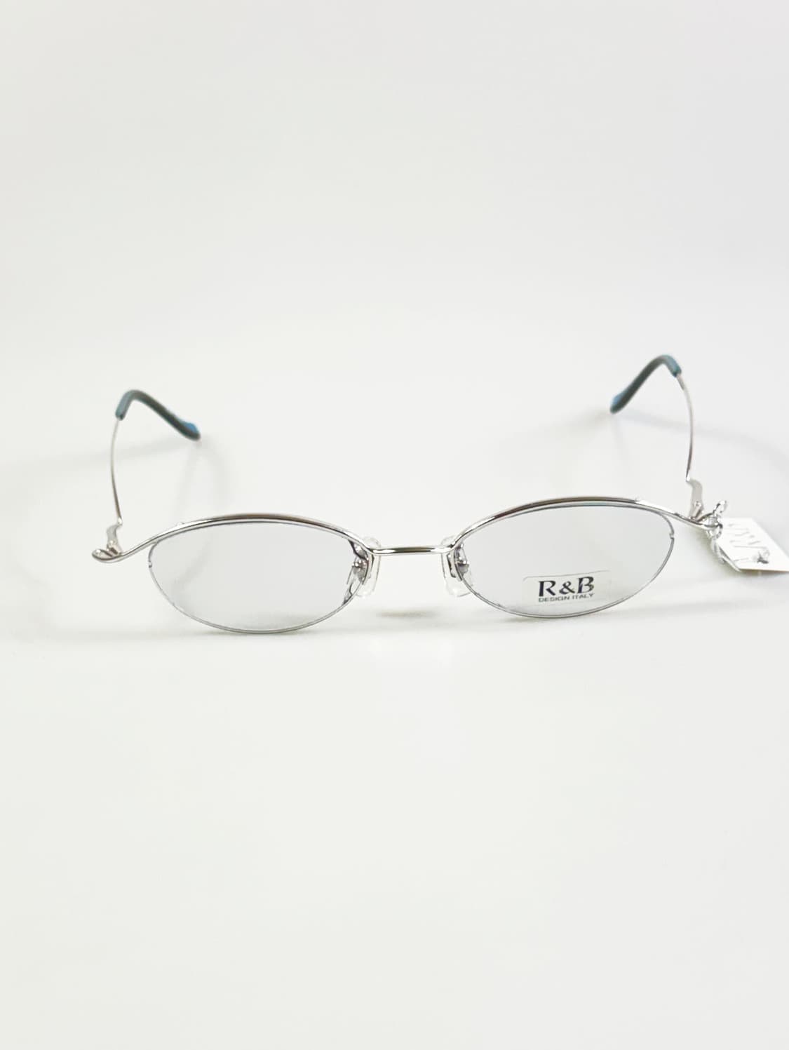 R&B EYEWEAR 실버 반무테 오벌 메탈 빈티지 안경 상품이미지1