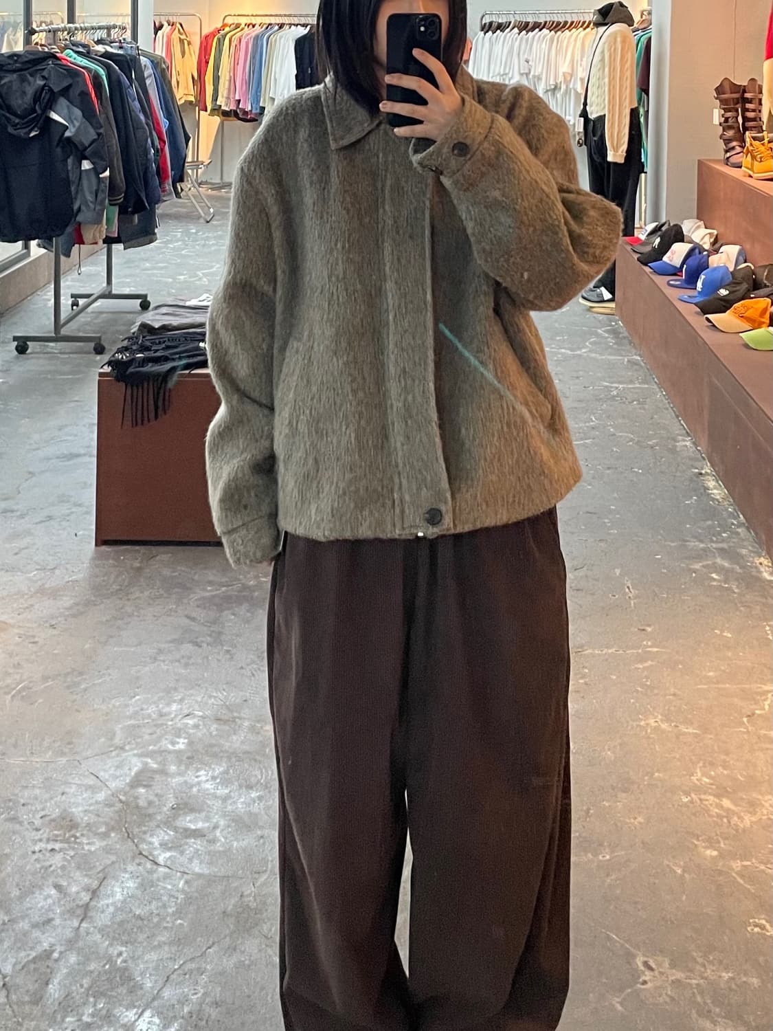 빈티지 울 레더넥 하프 자켓 H1003 상품이미지1