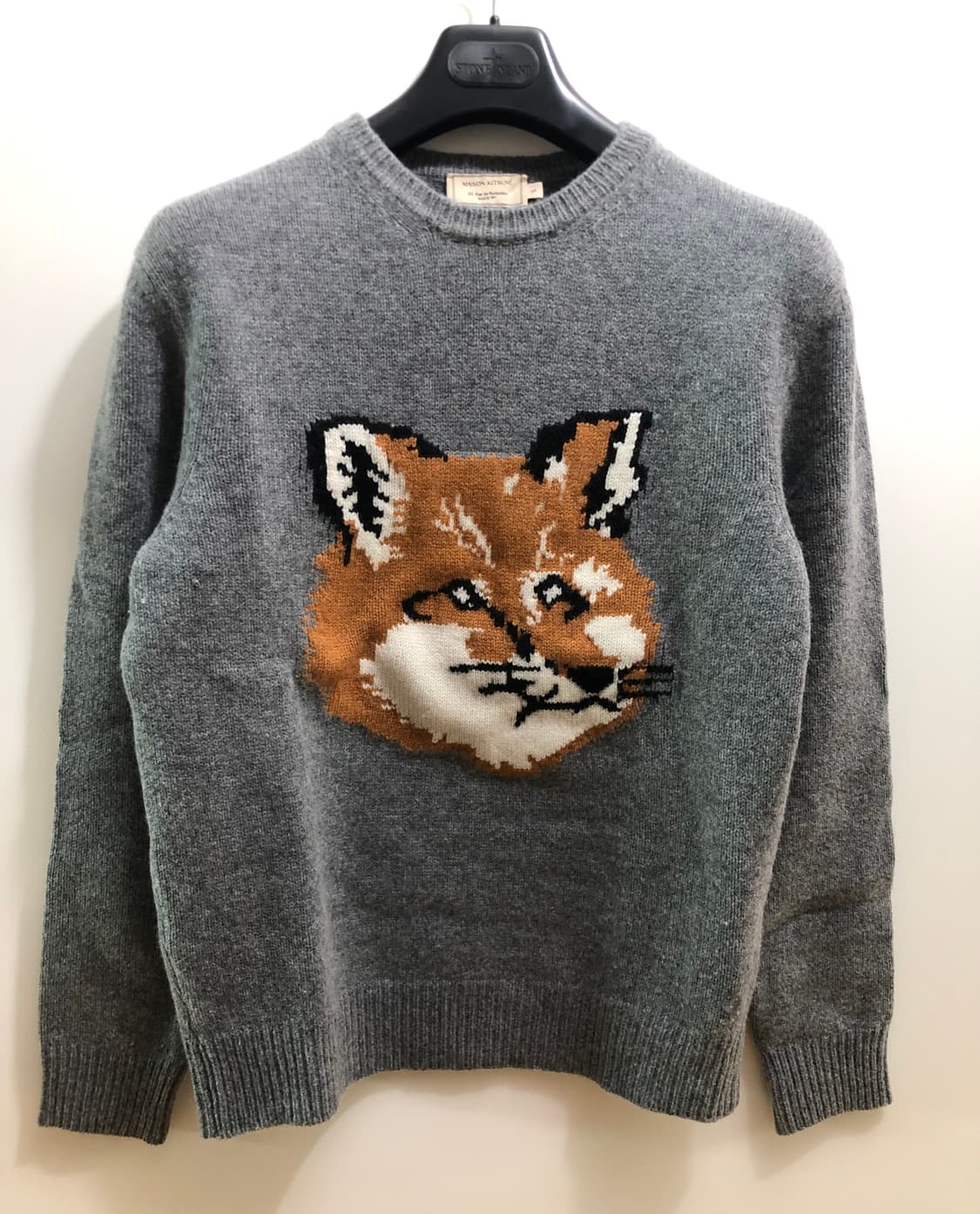 [남성S] 메종키츠네 폭스헤드 니트 그레이 상품이미지1