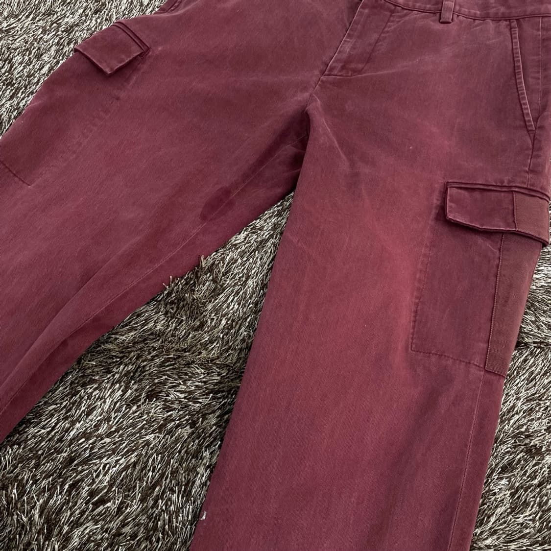 시스템 x 로요 프로젝트  버건디 코튼 카고 치노팬츠 82 상품이미지5