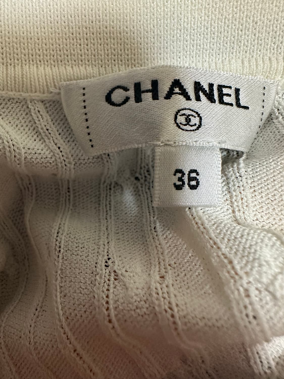 샤넬 화이트 반팔 니트 36사이즈 정품 상품이미지7