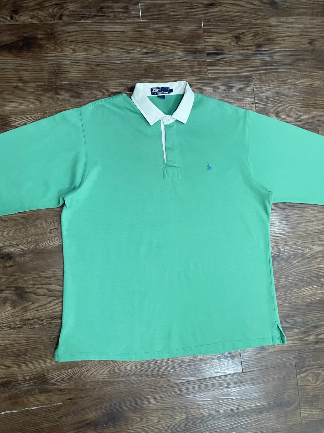 90s 폴로 랄프로렌 럭비티 민트 상품이미지2