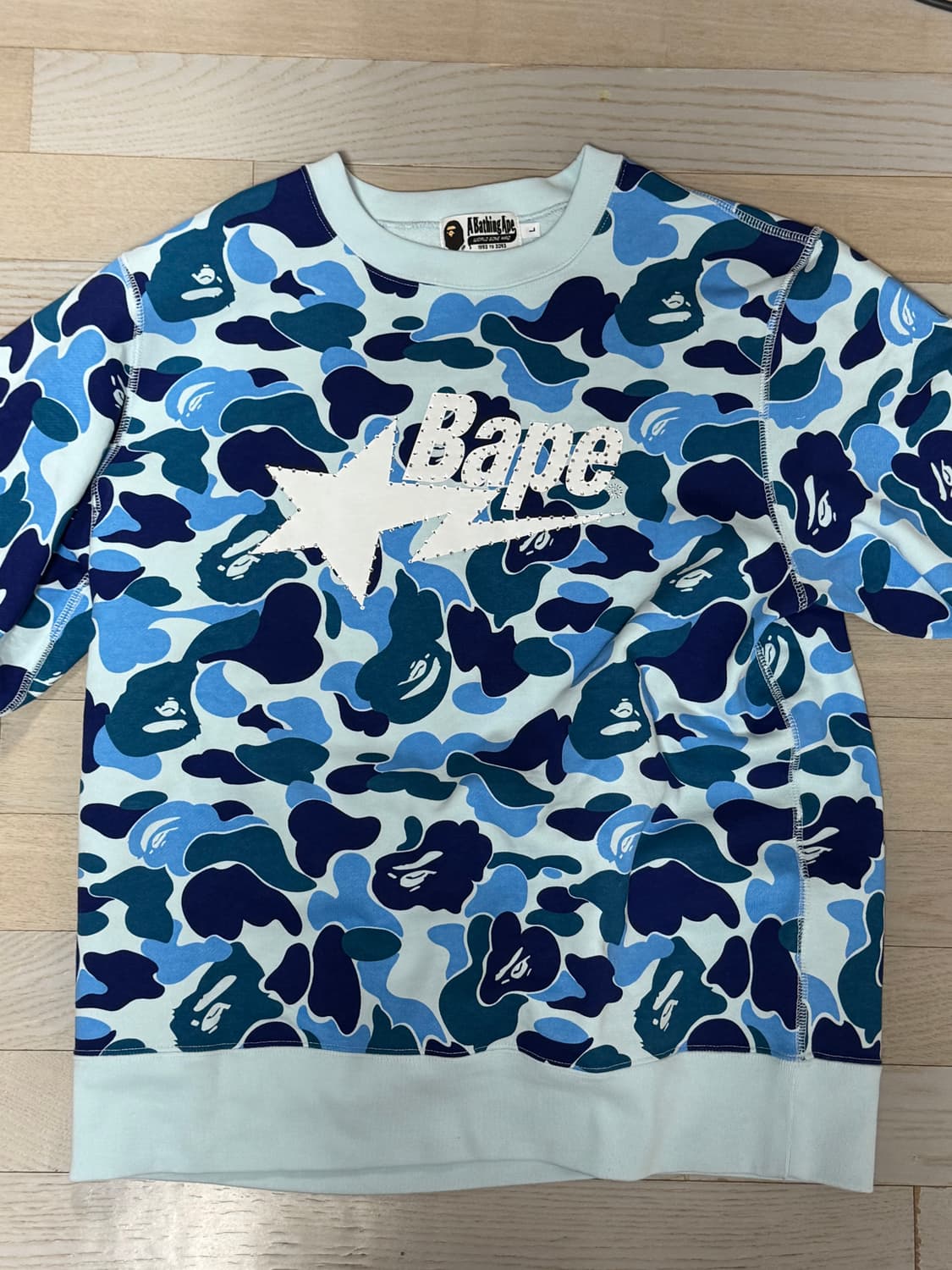 베이프 180 ABC 카모 라인스톤 베이프 스타 맨투맨 상품이미지2