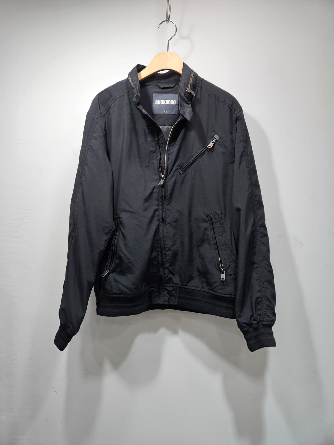 버커루(BUCKAROO) 블랙 바람막이 블루종 점퍼 XL 상품이미지1