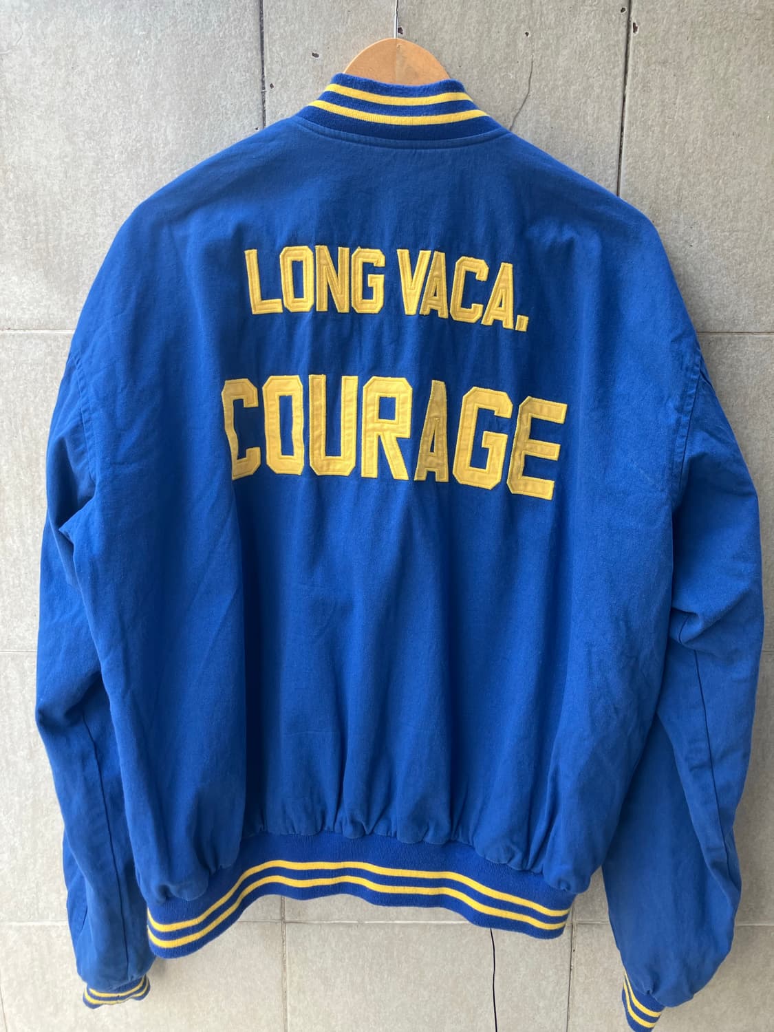 롱바케이션 롱바케 바시티 자켓 블루 V 상품이미지1