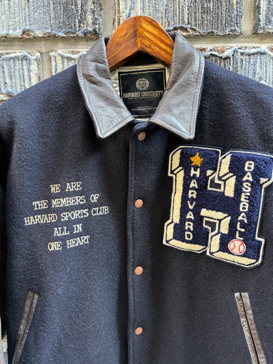 70s 하버드대학교 울레더 바시티자켓 상품이미지4