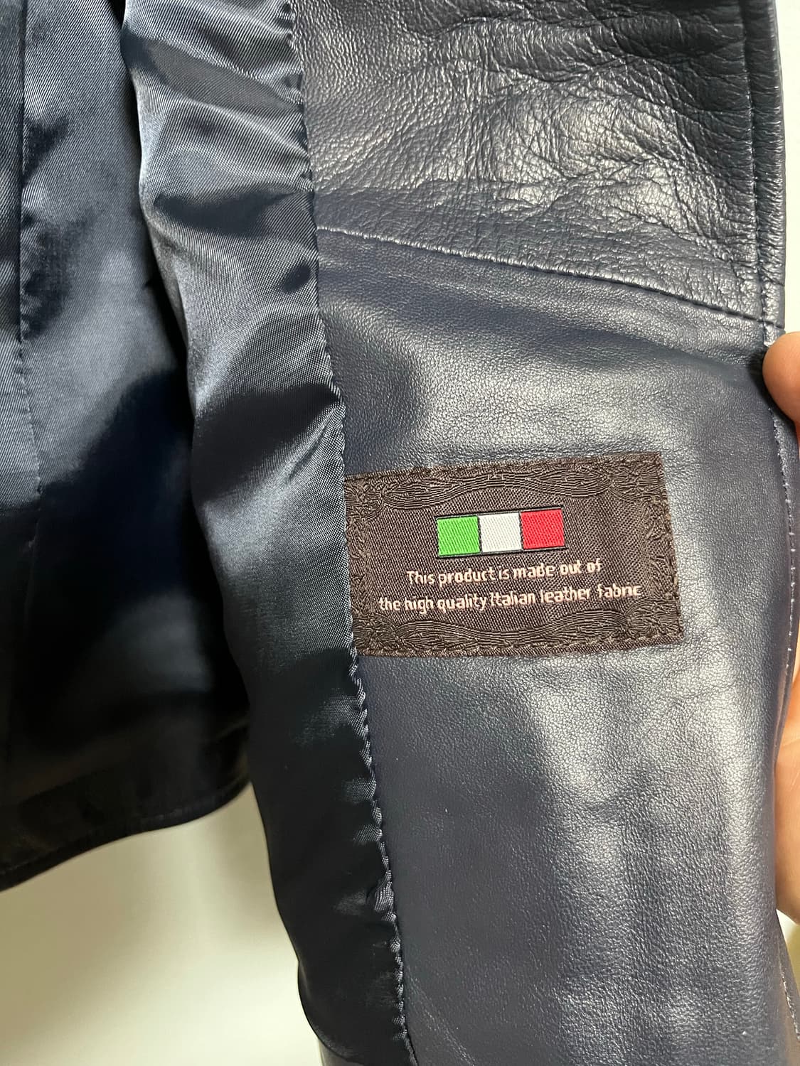 데일리스트 네이비 양가죽 라이더 자켓 상품이미지7