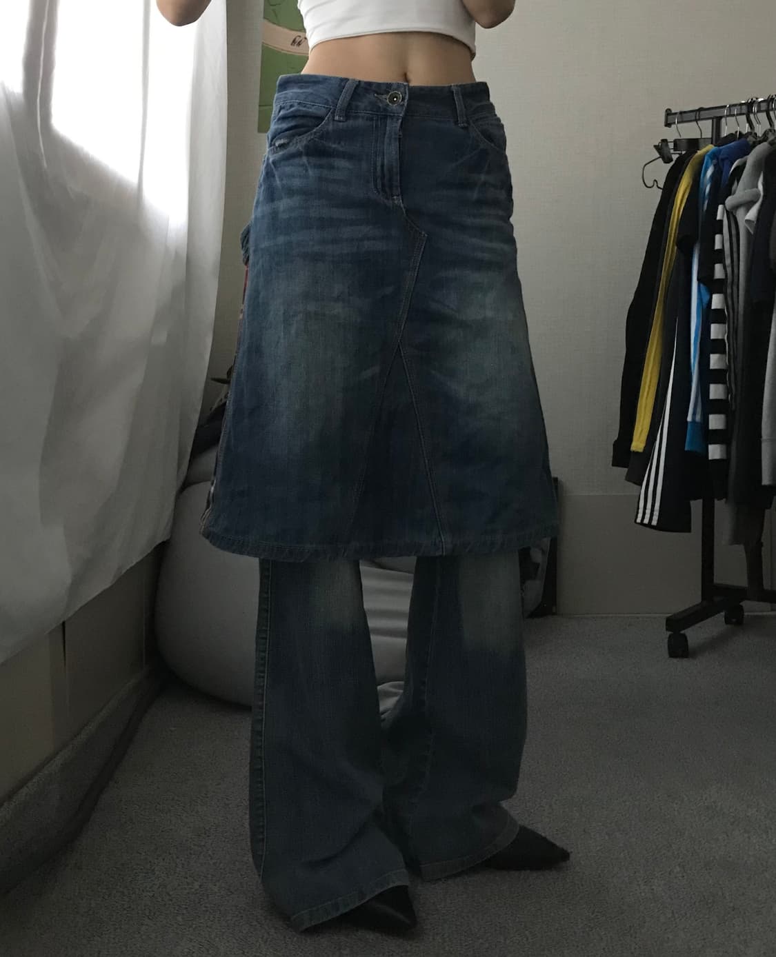 빈티지 백디테일 데님스커트 상품이미지1