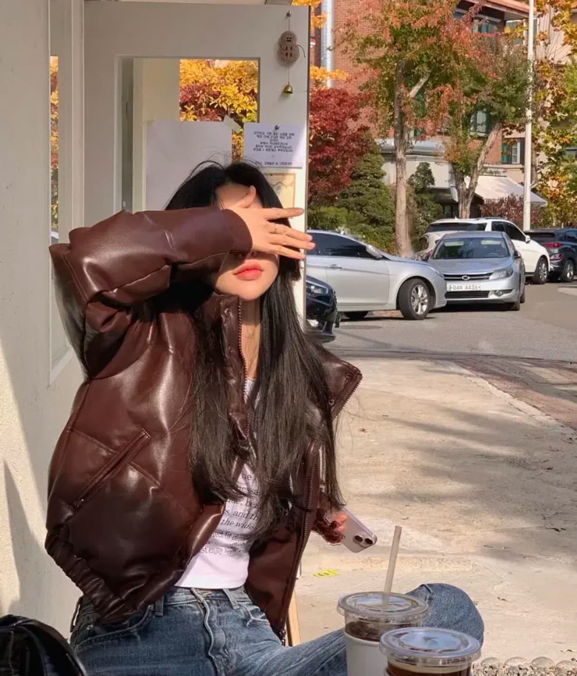 페일제이드 레더 패딩 브라운 상품이미지2