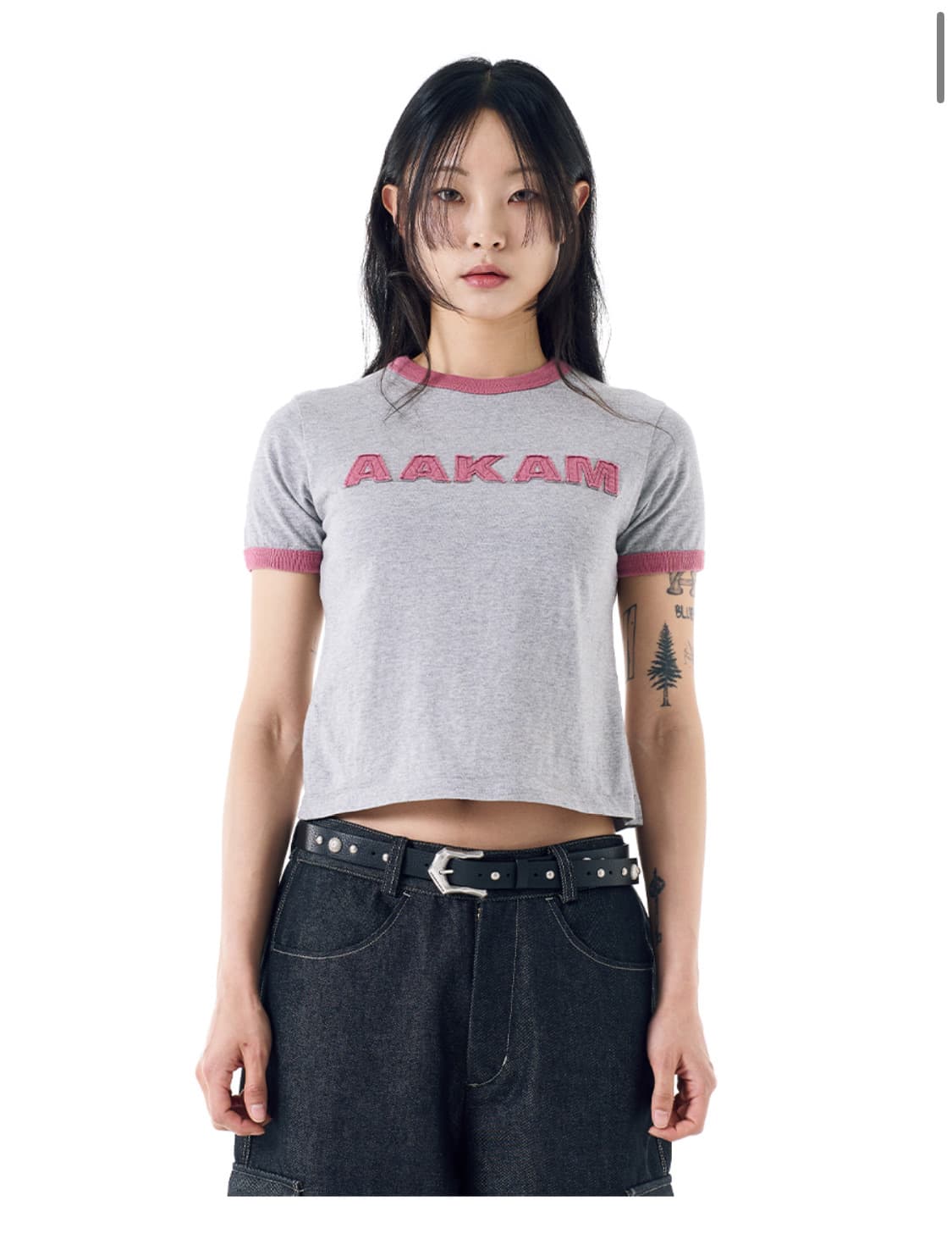 아캄 Logo Patch Ringer Top (Pink) 상품이미지1