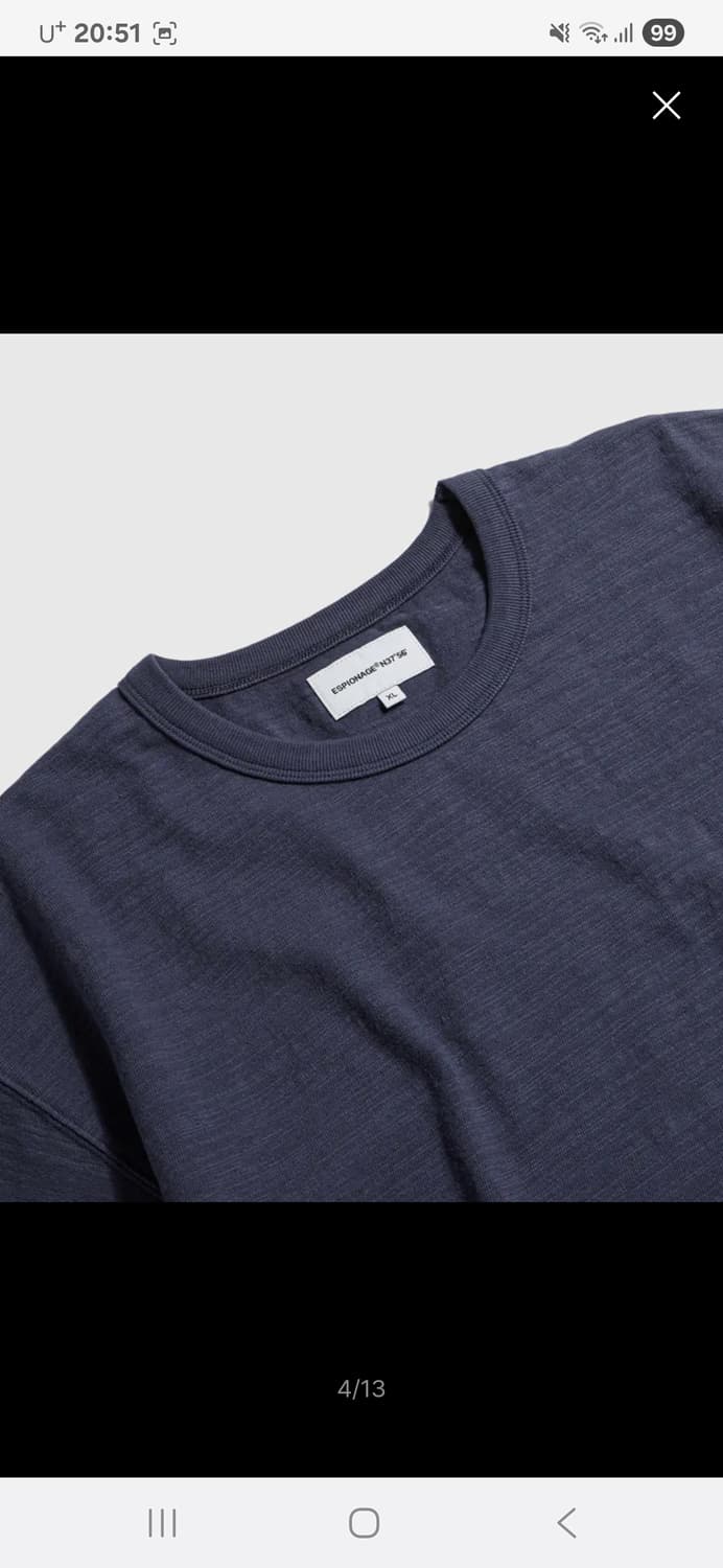 [새상품] 에스피오나지 60s Athletic Slub Tee Navy 상품이미지3