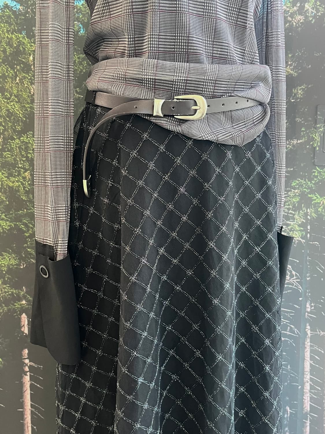 zara see-through check blouse 상품이미지7