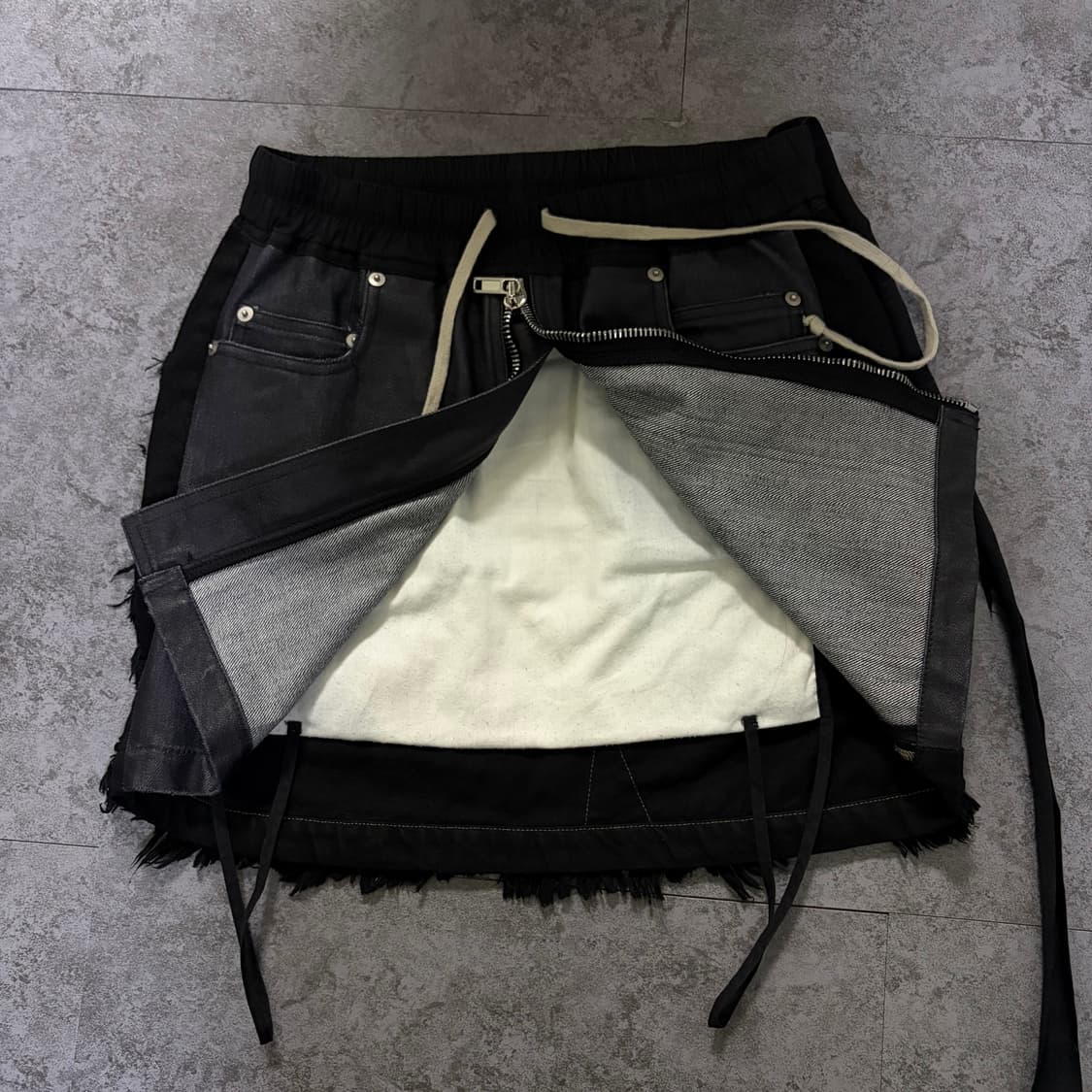 rick owens 릭오웬스 다크쉐도우 왁스 데님 스커트 뒷면 디스트 상품이미지6