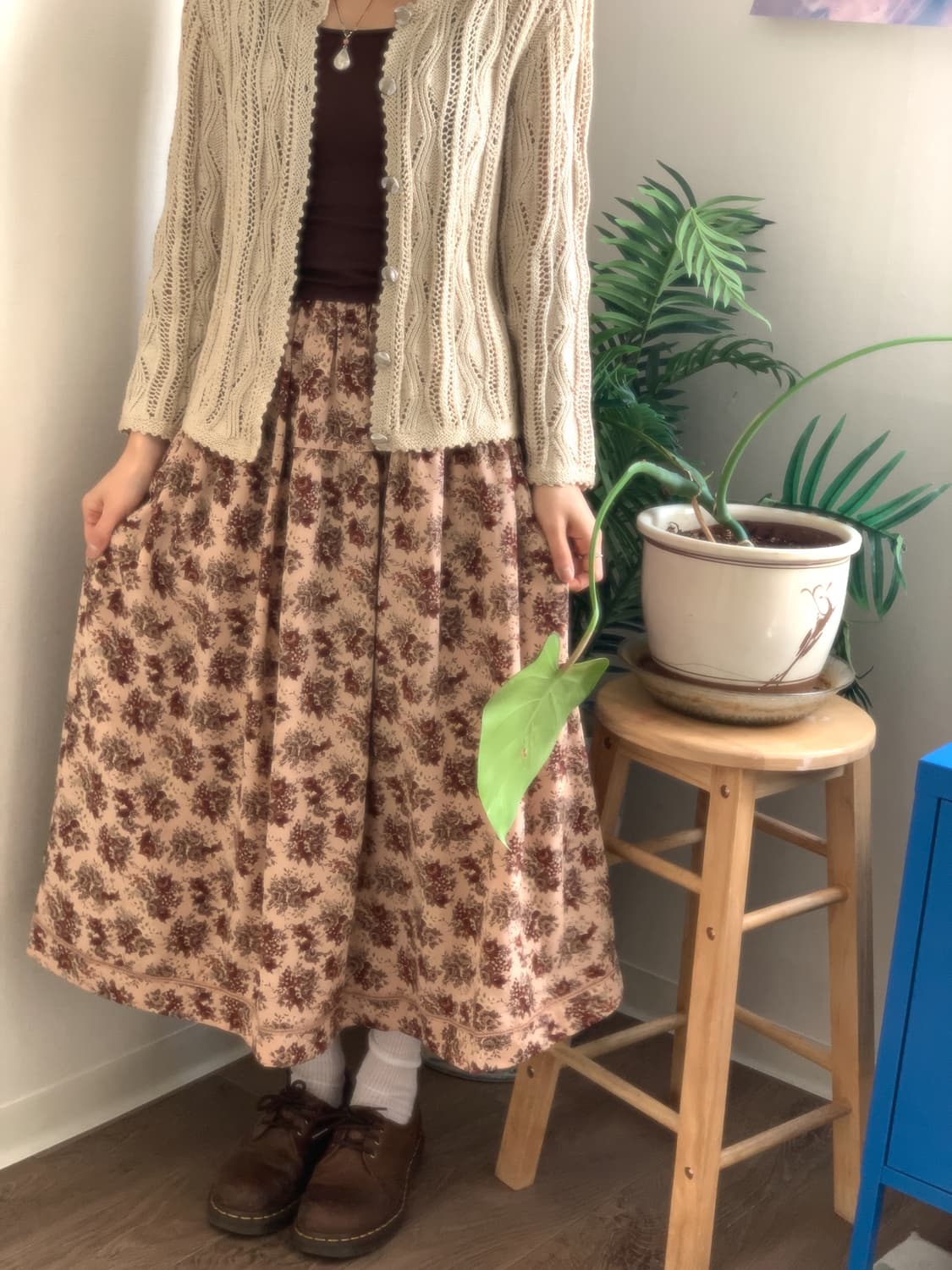 꽃 필름 롱 스커트 상품이미지1